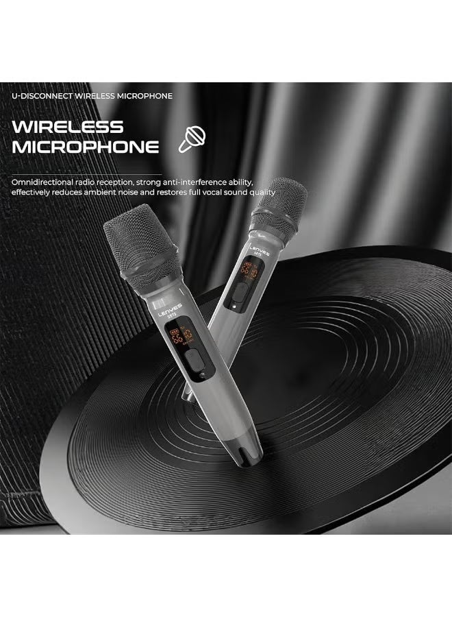 Lenyes سماعة حفلات لاسلكية لينيس S873 400 واط | بطارية 30000 مللي أمبير | مدخل جيتار وتوصيل TWS - Image 3